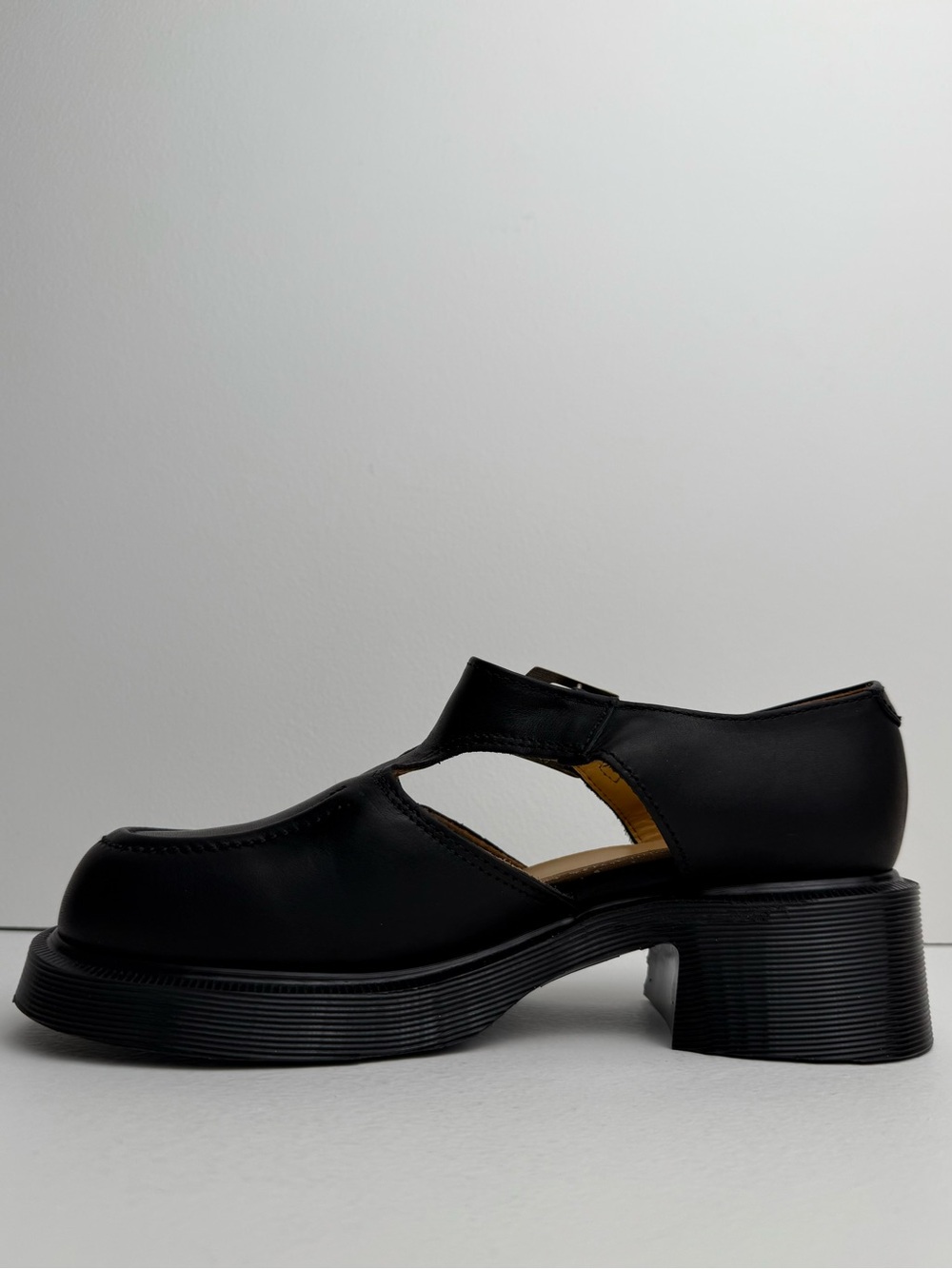 Vintage Dr. Martens England Black Leather Babydoll Jazz Heel Mary Janes UK 5 - Picture 5 of 17